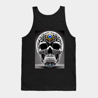 Skull Spooky neon Trippy Tank Top